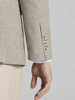 Sport Coats|Sport Coats-JOE Joseph Abboud Modern Fit Plaid Sport Coat Tan Plaid