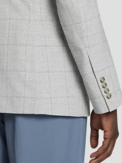 Sport Coats|Sport Coats-Pronto Uomo Modern Fit Plaid Sport Coat Lt Gray Plaid