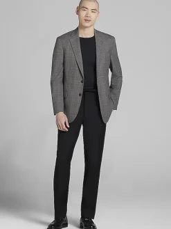 Sport Coats|Sport Coats-Awearness Kenneth Cole Modern Fit Plaid Sport Coat Taupe Plaid