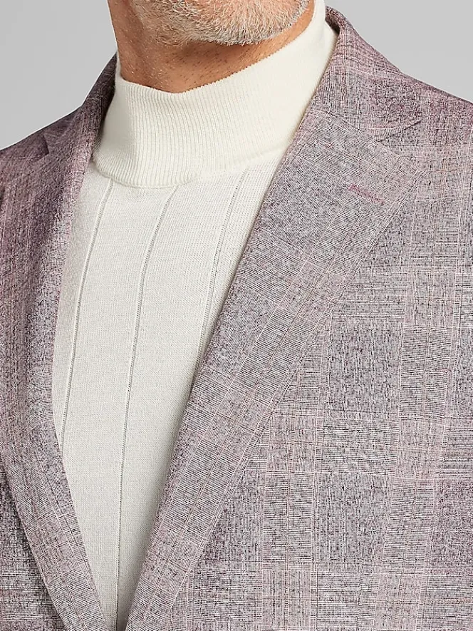 Sport Coats|Sport Coats-Awearness Kenneth Cole Modern Fit Plaid Sport Coat Rose Plaid