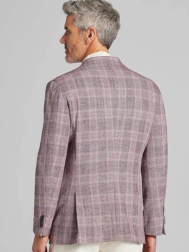 Sport Coats|Sport Coats-Awearness Kenneth Cole Modern Fit Plaid Sport Coat Rose Plaid