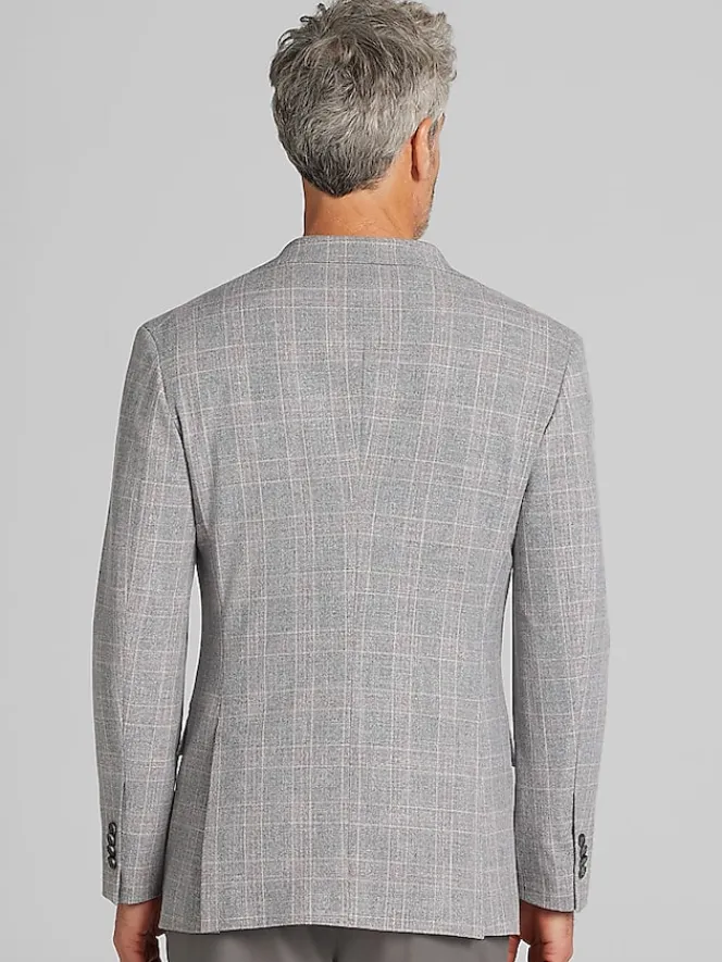 Big & Tall Sport Coats|Casual Shop-Awearness Kenneth Cole Modern Fit Plaid Sport Coat Light Blue Plaid