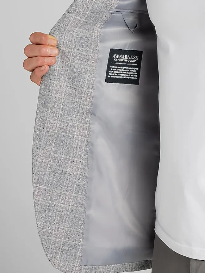 Big & Tall Sport Coats|Casual Shop-Awearness Kenneth Cole Modern Fit Plaid Sport Coat Light Blue Plaid