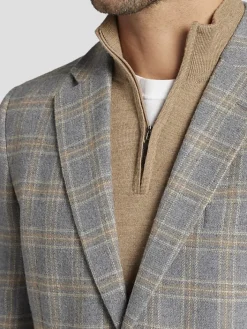 Big & Tall Sport Coats|Sport Coats-Nautica Modern Fit Plaid Tweed Sport Coat Lt Gray Plaid