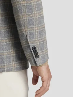 Big & Tall Sport Coats|Sport Coats-Nautica Modern Fit Plaid Tweed Sport Coat Lt Gray Plaid