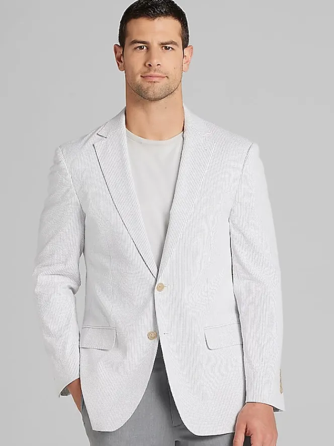 Sport Coats|Sport Coats-JOE Joseph Abboud Modern Fit Seersucker Sport Coat Blue/White