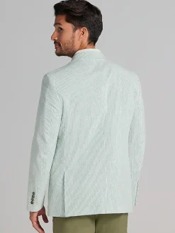 Sport Coats|Sport Coats-Nautica Modern Fit Seersucker Sport Coat Green Seersucker