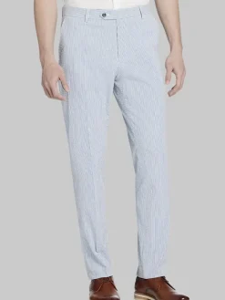 Big & Tall Pants|Big & Tall Suits-Tommy Hilfiger Modern Fit Seersucker Suit Pants Blue/White Seersucker
