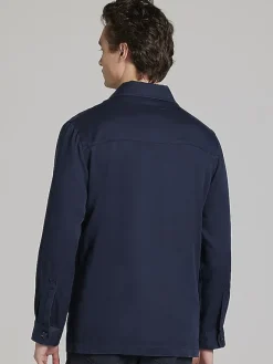 Outerwear-Joseph Abboud Modern Fit Shirt Jacket Navy