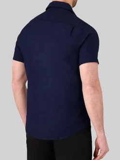 Button Up Shirts|Casual Shirts-Report Collection Modern Fit Solid Linen Blend Button Up Shirt Light Blue