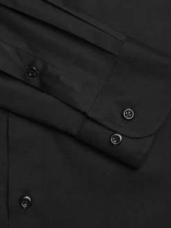Solid Dress Shirts|Designer Dress Shirts-Joseph Abboud Modern Fit Spread Collar Dress Shirt Black Solid
