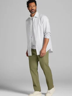 Designer Dress Shirts|Dress Shirts-Joseph Abboud Modern Fit Stripe Dress Shirt Grey/Navy