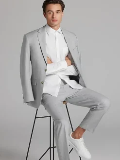 3-piece Suits|Suit Separates-Pronto Uomo Modern Fit Suit Jacket Lt Gray Sharkskin