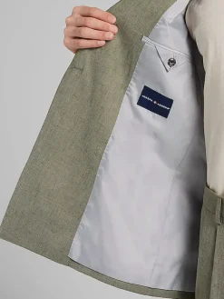 3-piece Suits|Suit Separates-Joseph Abboud Modern Fit Suit Linen Blend Jacket Olive