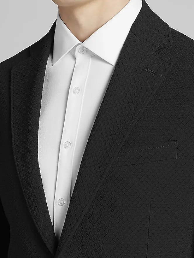 Sport Coats|Sport Coats-Awearness Kenneth Cole Modern Fit Textured Sport Coat Black Texture