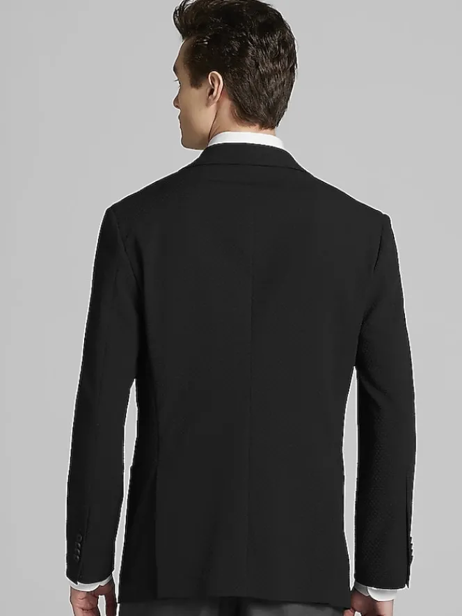 Sport Coats|Sport Coats-Awearness Kenneth Cole Modern Fit Textured Sport Coat Black Texture