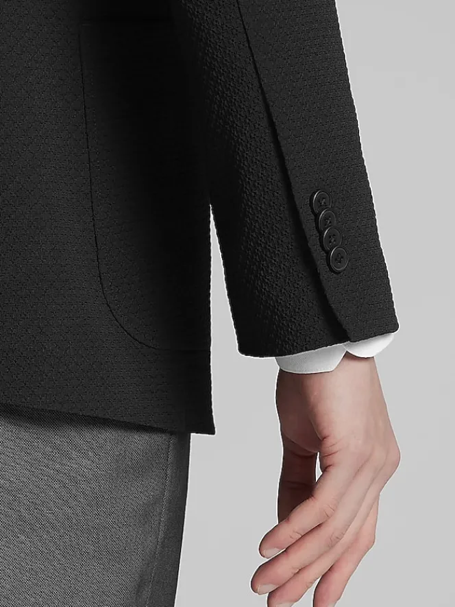 Sport Coats|Sport Coats-Awearness Kenneth Cole Modern Fit Textured Sport Coat Black Texture