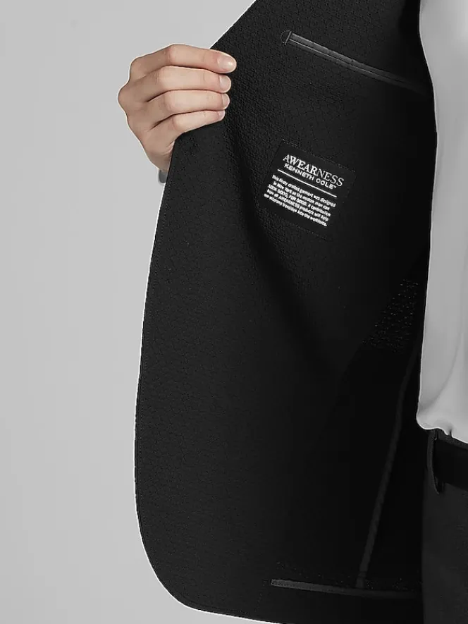 Sport Coats|Sport Coats-Awearness Kenneth Cole Modern Fit Textured Sport Coat Black Texture