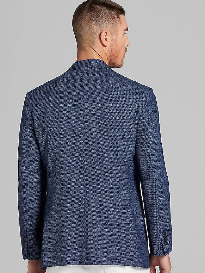 Sport Coats|Sport Coats-Awearness Kenneth Cole Modern Fit Tic Sport Coat Blue Tic