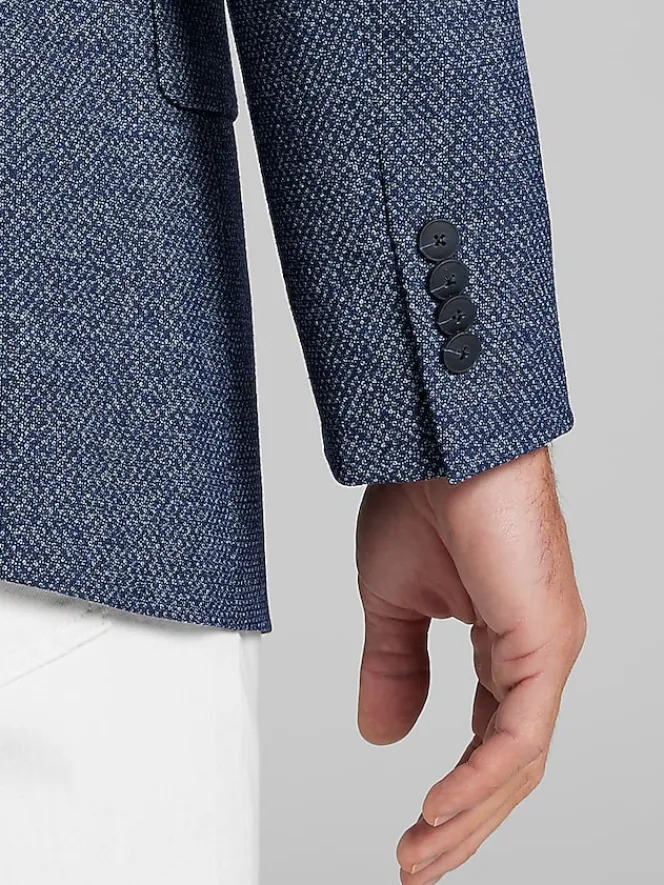 Sport Coats|Sport Coats-Awearness Kenneth Cole Modern Fit Tic Sport Coat Blue Tic