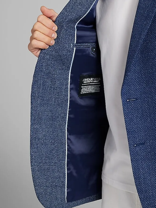 Sport Coats|Sport Coats-Awearness Kenneth Cole Modern Fit Tic Sport Coat Blue Tic