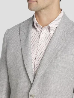 Sport Coats|Sport Coats-Joseph Abboud Modern Fit Tic Sport Coat Gray Tic