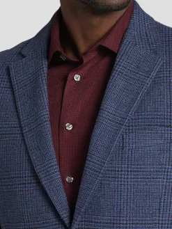 Sport Coats|Sport Coats-Nautica Modern Fit Tweed Plaid Sport Coat Blue Plaid