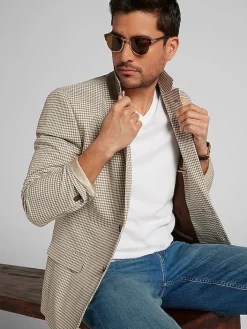 Sport Coats|Sport Coats-Nautica Modern Fit Tweed Sport Coat Tan Check