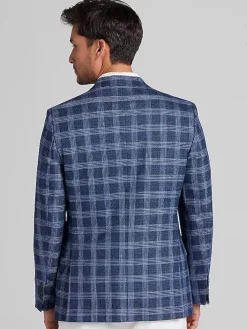 Sport Coats|Sport Coats-Nautica Modern Fit Tweed Sport Coat Gray Plaid
