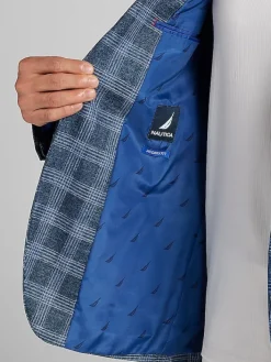 Sport Coats|Sport Coats-Nautica Modern Fit Tweed Sport Coat Gray Plaid