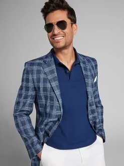 Sport Coats|Sport Coats-Nautica Modern Fit Tweed Sport Coat Gray Plaid