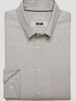 Button Up Shirts|Long Sleeve Button Up Shirts-Joseph Abboud Modern Fit Twill Button Up Shirt Black