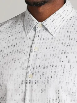 Button Up Shirts|Long Sleeve Button Up Shirts-Pronto Uomo Modern Fit 4-Way Stretch Button Up Shirt Grey