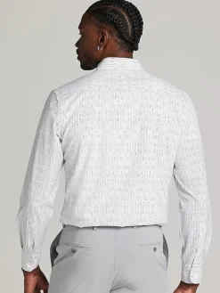 Button Up Shirts|Long Sleeve Button Up Shirts-Pronto Uomo Modern Fit 4-Way Stretch Button Up Shirt Grey