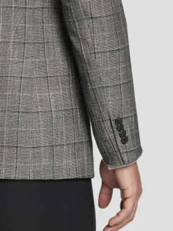 Sport Coats|Sport Coats-Awearness Kenneth Cole Modern Fit Windowpane Plaid Sport Coat Olive Plaid