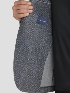 Sport Coats|Sport Coats-Joseph Abboud Modern Fit Windowpane Plaid Sport Coat Grey Plaid