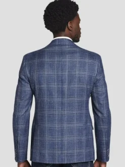 Sport Coats|Sport Coats-Joseph Abboud Modern Fit Wool Blend Plaid Sport Coat Blue Plaid