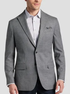 Sport Coats|Sport Coats-Awearness Kenneth Cole Modern Fit Wool Blend Sport Coat Gray Tic