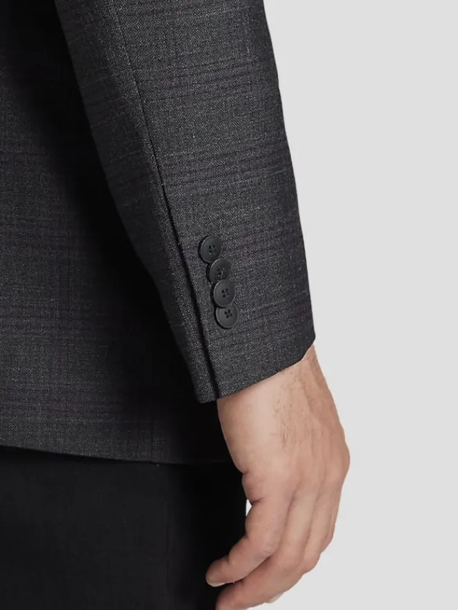 Sport Coats|Sport Coats-Awearness Kenneth Cole Modern Fit Wool Blend Sport Coat Grey/Plum Plaid
