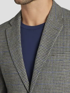 Sport Coats|Sport Coats-Nautica Modern Fit Wool Blend Sport Coat Grey Blue Check
