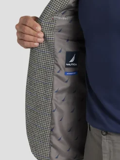 Sport Coats|Sport Coats-Nautica Modern Fit Wool Blend Sport Coat Grey Blue Check