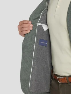 Sport Coats|Sport Coats-Joseph Abboud Modern Fit Wool Blend Sport Coat Green Tic