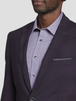 3-piece Suits|Suit Separates-Awearness Kenneth Cole Modern Fit Wool Blend Suit Jacket Plum