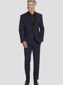 Suit Separates|3-piece Suits-Awearness Kenneth Cole Modern Fit Wool Blend Suit Jacket Blue Plaid