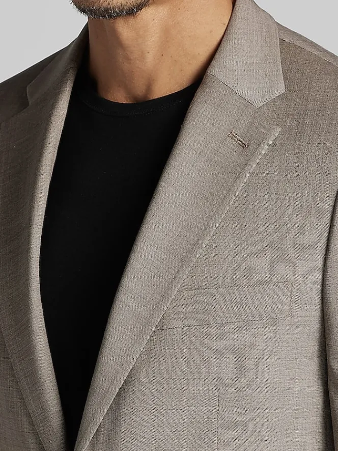 3-piece Suits|Suit Separates-Tommy Hilfiger Modern Fit Wool Blend Suit Jacket Black/White Sharkskin