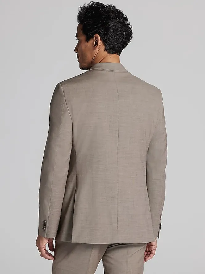 3-piece Suits|Suit Separates-Tommy Hilfiger Modern Fit Wool Blend Suit Jacket Black/White Sharkskin