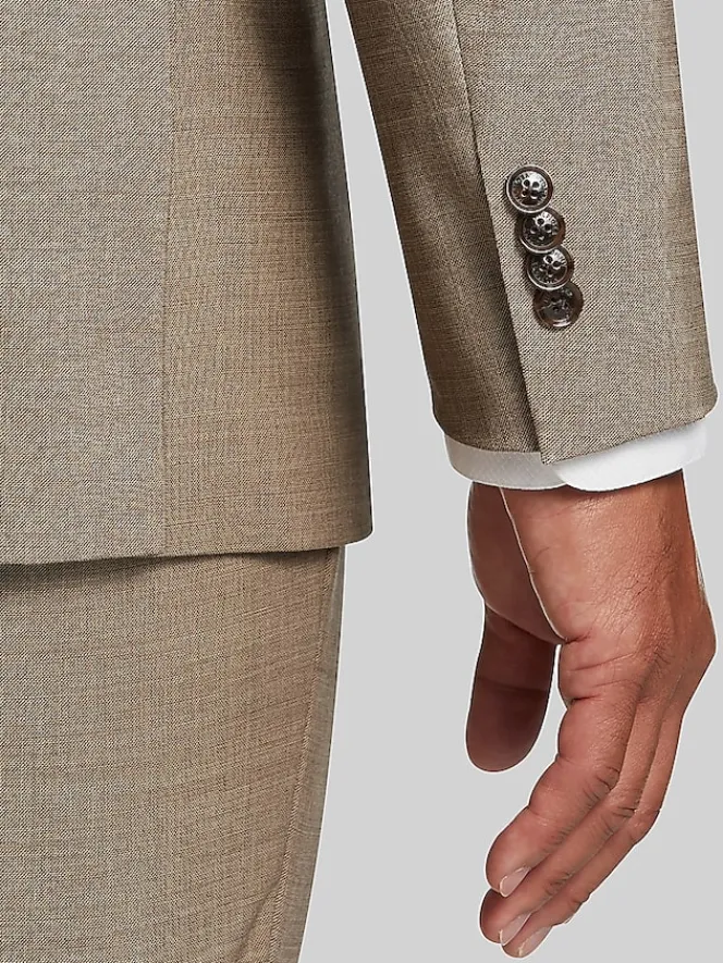 3-piece Suits|Suit Separates-Tommy Hilfiger Modern Fit Wool Blend Suit Jacket Black/White Sharkskin