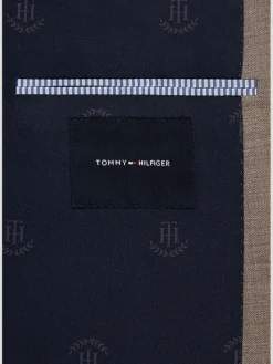 3-piece Suits|Suit Separates-Tommy Hilfiger Modern Fit Wool Blend Suit Jacket Black/White Sharkskin