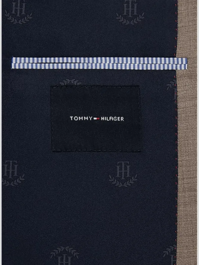 3-piece Suits|Suit Separates-Tommy Hilfiger Modern Fit Wool Blend Suit Jacket Black/White Sharkskin