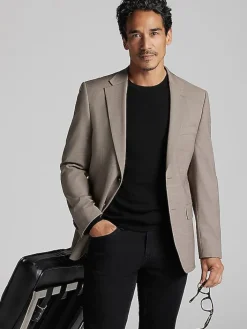 3-piece Suits|Suit Separates-Tommy Hilfiger Modern Fit Wool Blend Suit Jacket Black/White Sharkskin
